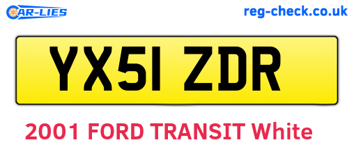 YX51ZDR are the vehicle registration plates.