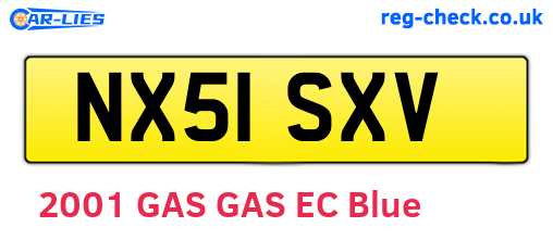NX51SXV are the vehicle registration plates.