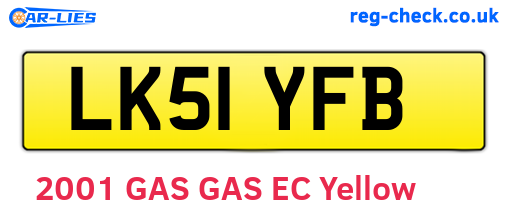 LK51YFB are the vehicle registration plates.