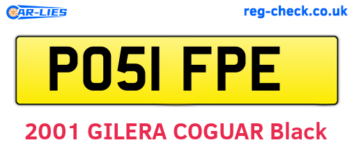 PO51FPE are the vehicle registration plates.