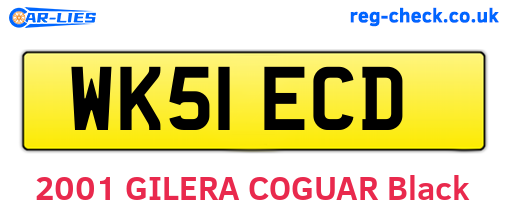 WK51ECD are the vehicle registration plates.