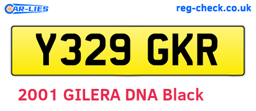 Y329GKR are the vehicle registration plates.