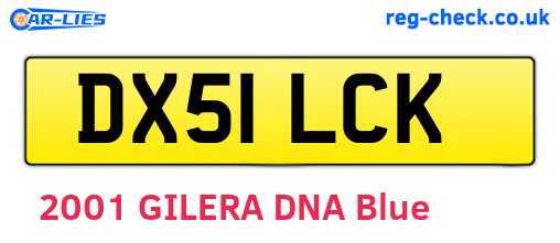 DX51LCK are the vehicle registration plates.