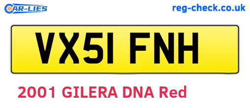 VX51FNH are the vehicle registration plates.