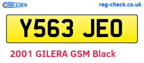Y563JEO are the vehicle registration plates.