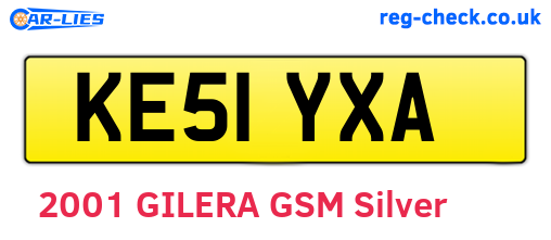 KE51YXA are the vehicle registration plates.