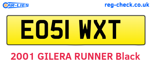 EO51WXT are the vehicle registration plates.