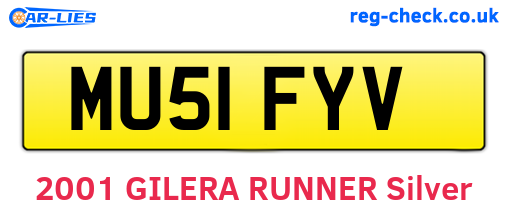 MU51FYV are the vehicle registration plates.