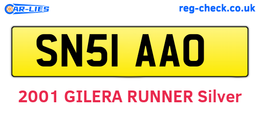 SN51AAO are the vehicle registration plates.
