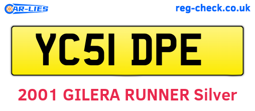 YC51DPE are the vehicle registration plates.