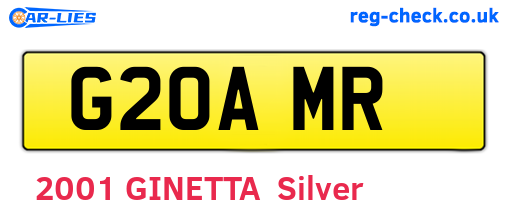 G20AMR are the vehicle registration plates.