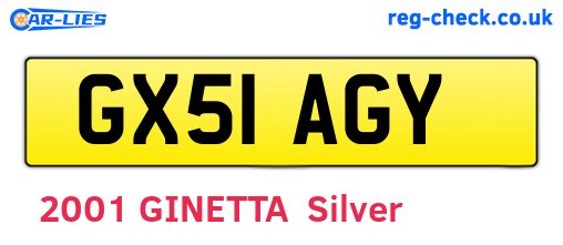 GX51AGY are the vehicle registration plates.