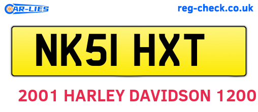 NK51HXT are the vehicle registration plates.