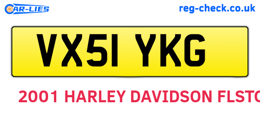 VX51YKG are the vehicle registration plates.