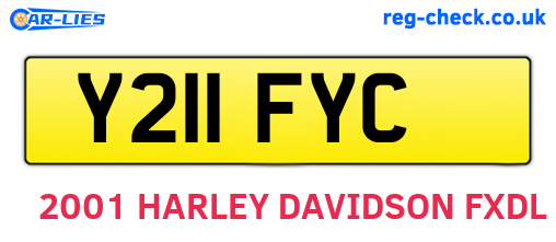 Y211FYC are the vehicle registration plates.