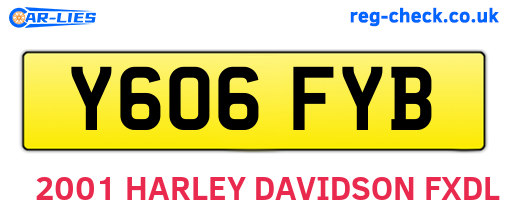 Y606FYB are the vehicle registration plates.