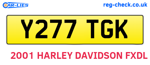 Y277TGK are the vehicle registration plates.