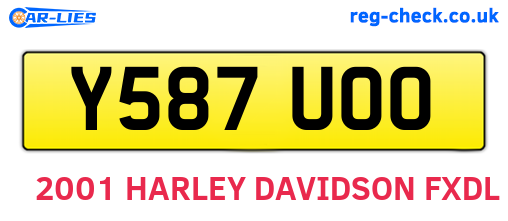 Y587UOO are the vehicle registration plates.