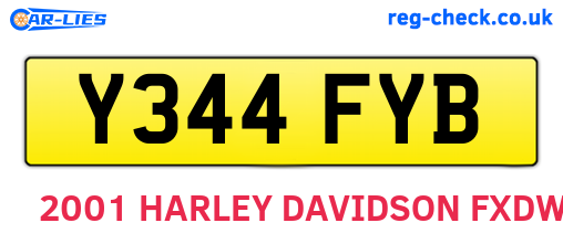 Y344FYB are the vehicle registration plates.