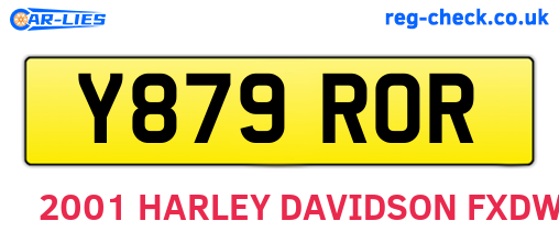 Y879ROR are the vehicle registration plates.