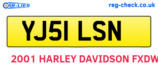 YJ51LSN are the vehicle registration plates.