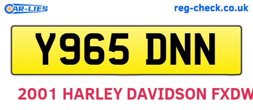 Y965DNN are the vehicle registration plates.