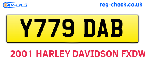 Y779DAB are the vehicle registration plates.
