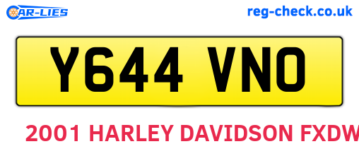 Y644VNO are the vehicle registration plates.