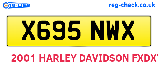 X695NWX are the vehicle registration plates.