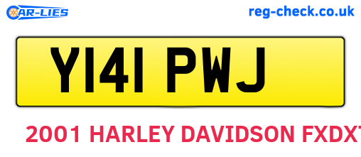Y141PWJ are the vehicle registration plates.