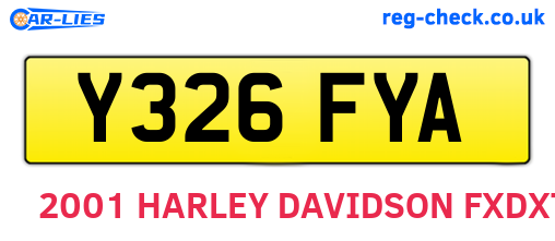 Y326FYA are the vehicle registration plates.