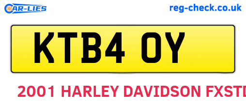 KTB40Y are the vehicle registration plates.