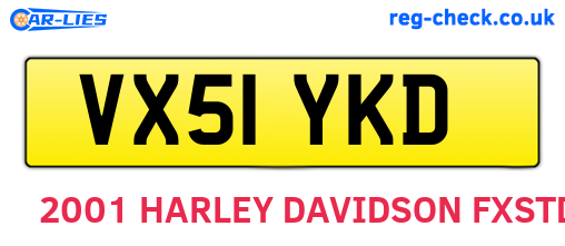 VX51YKD are the vehicle registration plates.
