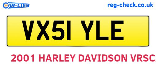 VX51YLE are the vehicle registration plates.