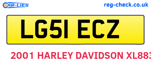 LG51ECZ are the vehicle registration plates.