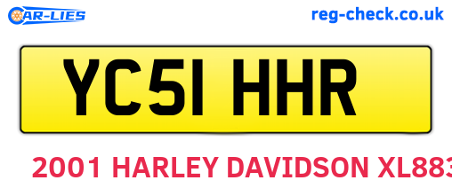 YC51HHR are the vehicle registration plates.