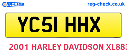 YC51HHX are the vehicle registration plates.