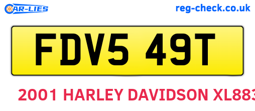 FDV549T are the vehicle registration plates.