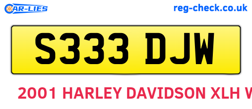 S333DJW are the vehicle registration plates.