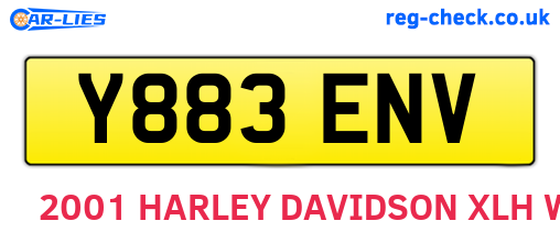 Y883ENV are the vehicle registration plates.