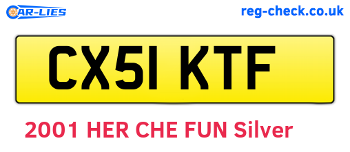 CX51KTF are the vehicle registration plates.