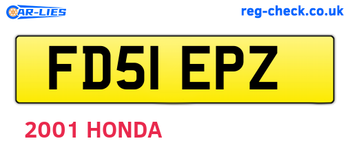 FD51EPZ are the vehicle registration plates.