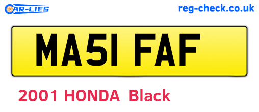 MA51FAF are the vehicle registration plates.