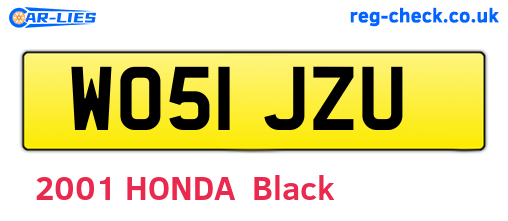WO51JZU are the vehicle registration plates.