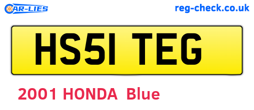 HS51TEG are the vehicle registration plates.