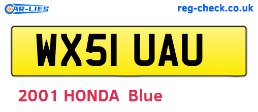 WX51UAU are the vehicle registration plates.