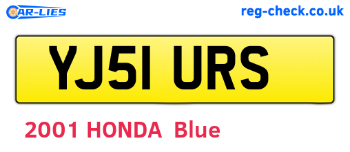 YJ51URS are the vehicle registration plates.