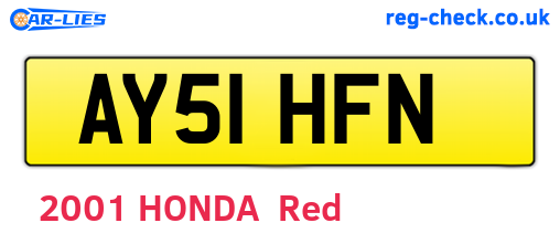 AY51HFN are the vehicle registration plates.