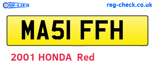 MA51FFH are the vehicle registration plates.
