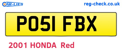 PO51FBX are the vehicle registration plates.